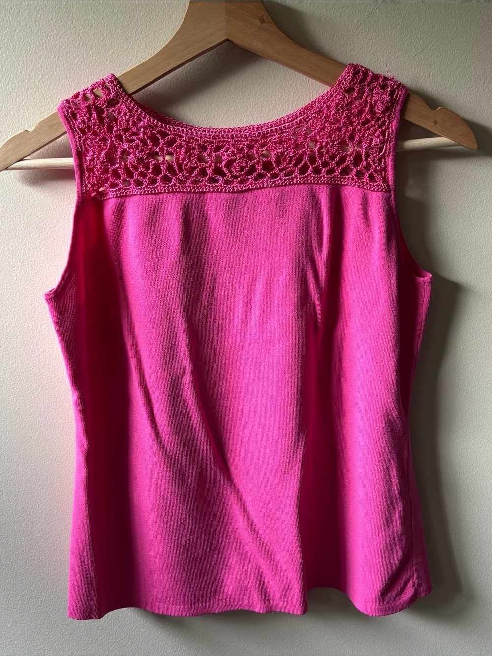 Joseph A Hot Pink Crochet Tank Top